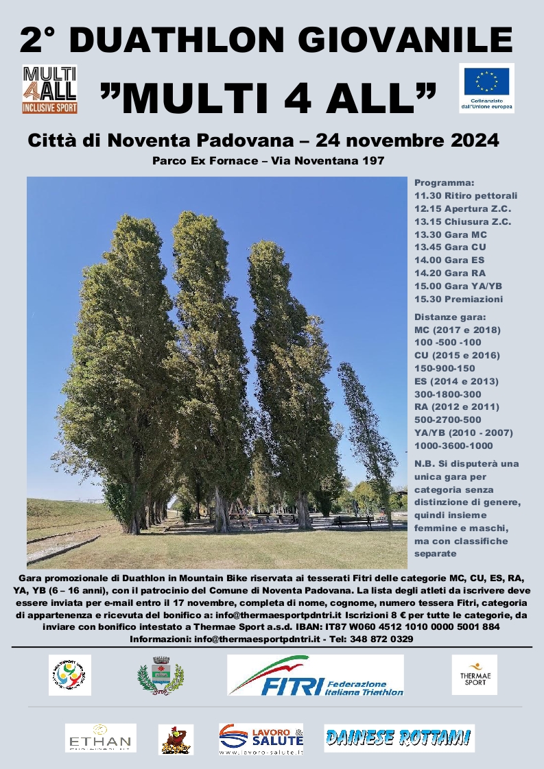 Volantino Duathlon Noventana 2024 